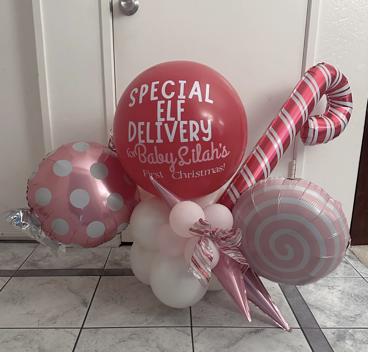 Baby's first christmas balloon bouquets