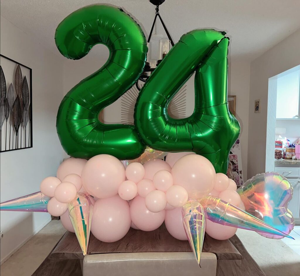 24th birthday balloon bouquet